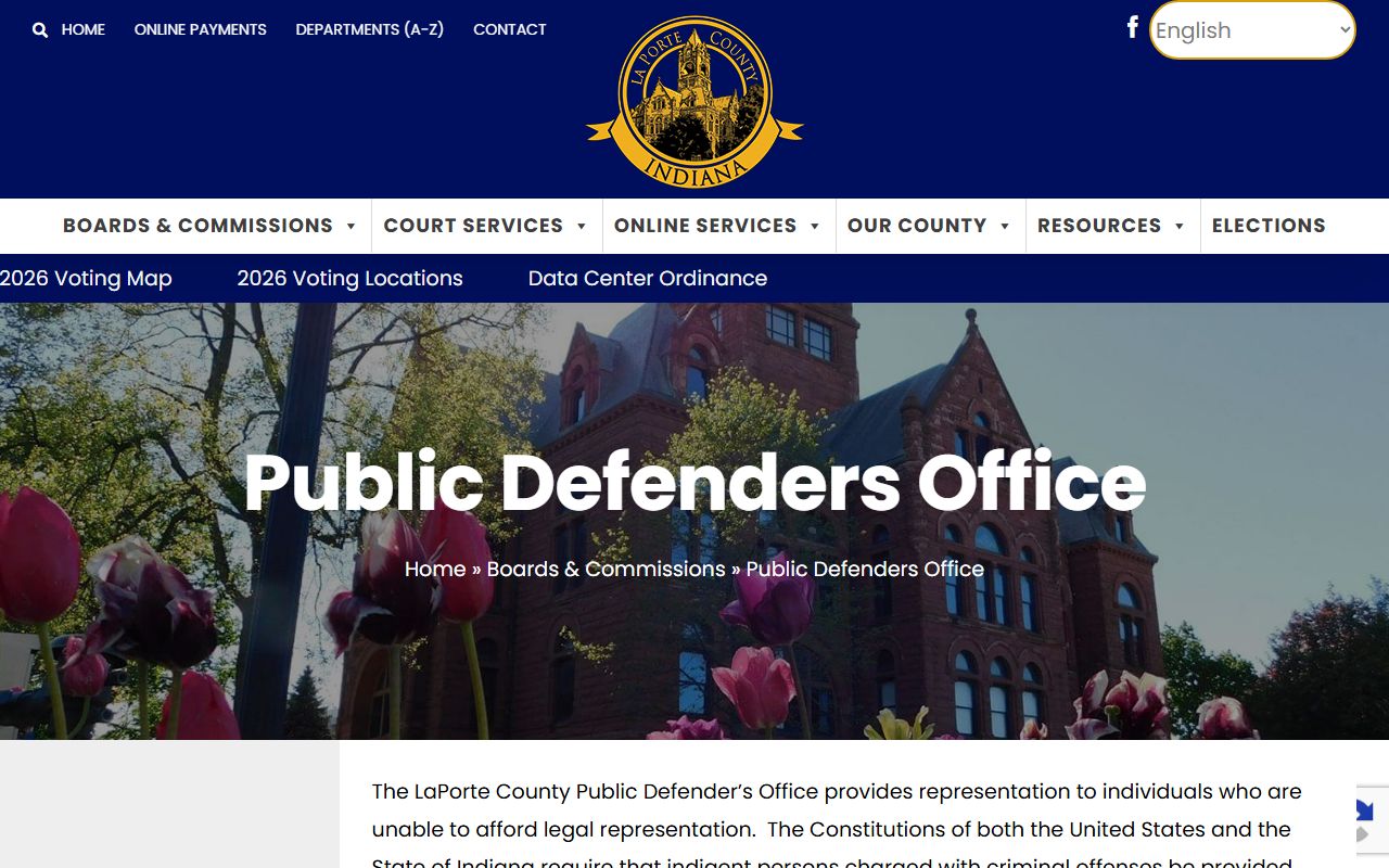 LaPorte County criminal court records and Public Defender office