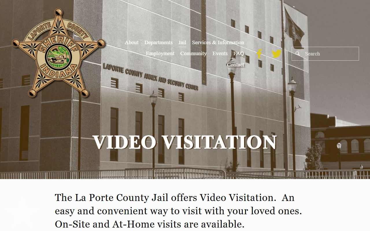 LaPorte County inmate records video visitation rules