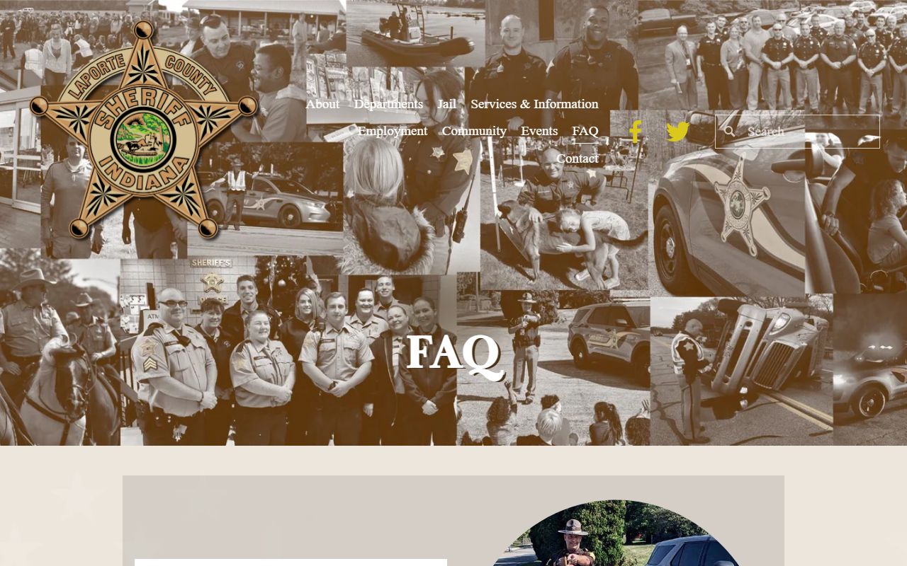 LaPorte County warrant records sheriff FAQ with warrant phone extensions